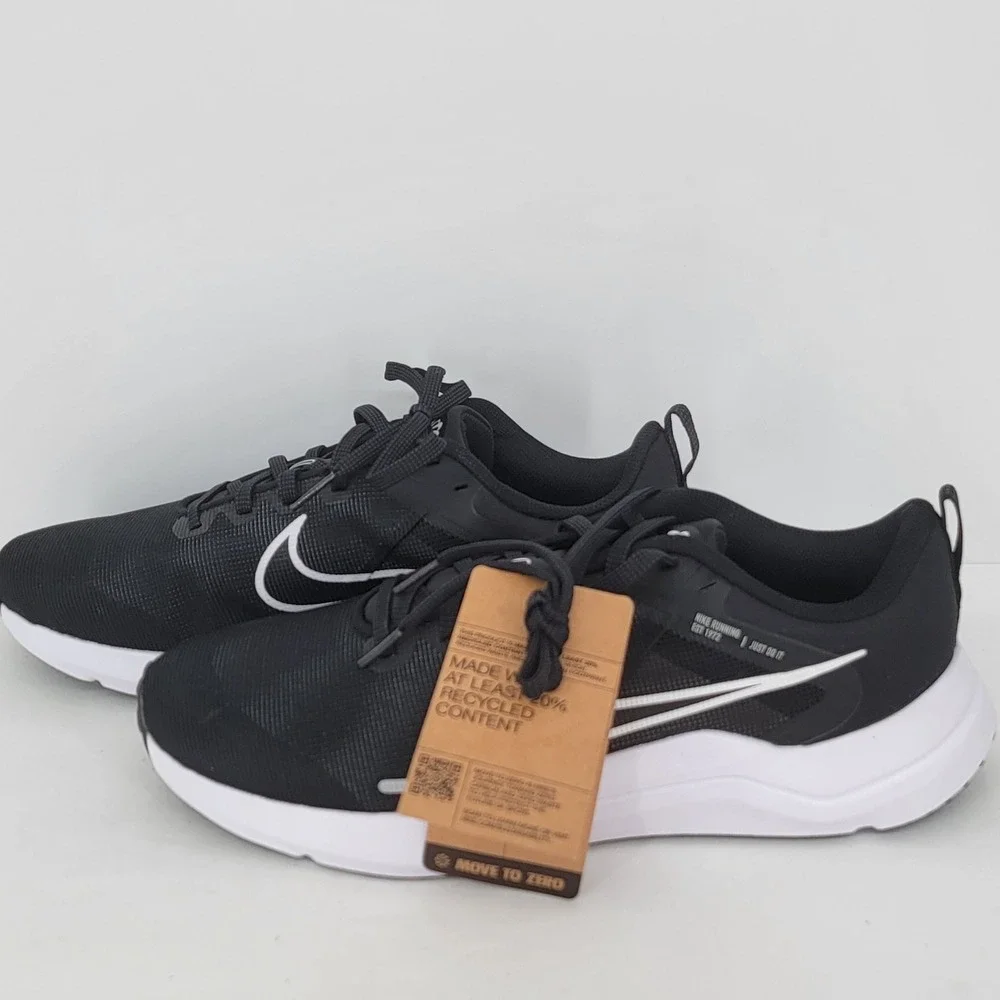 Nike Downshifter 12 Mens Running Shoes Black White Size 10 NEW